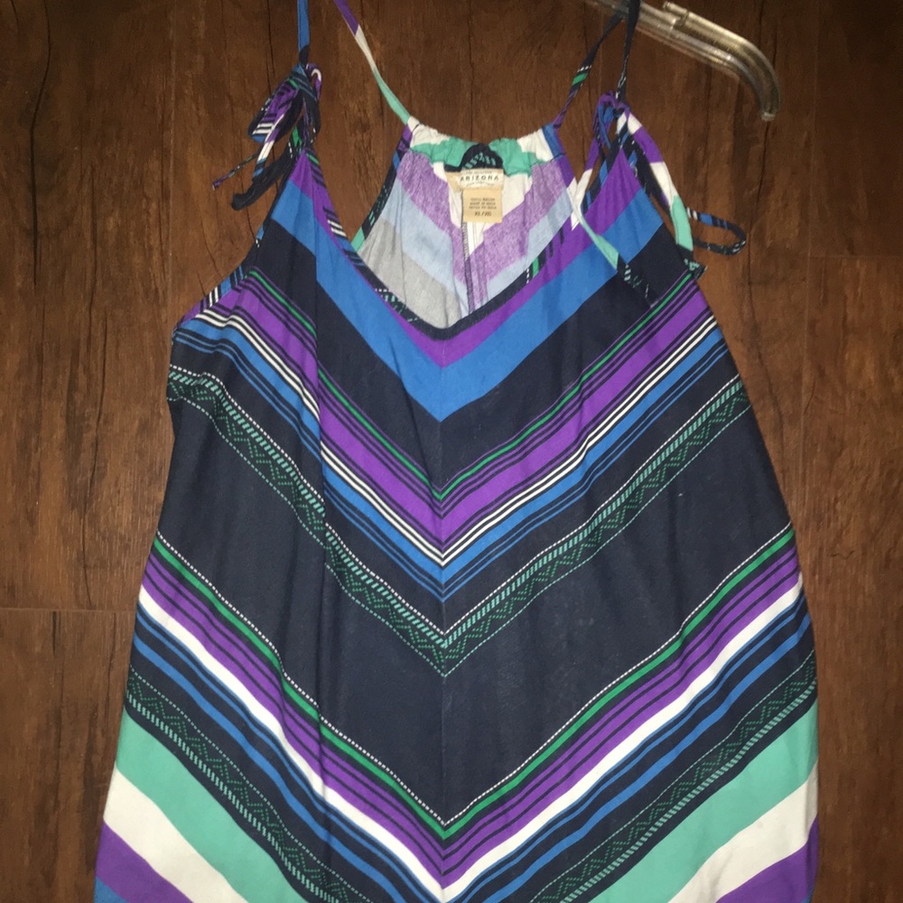 Purple Printed Strap Top